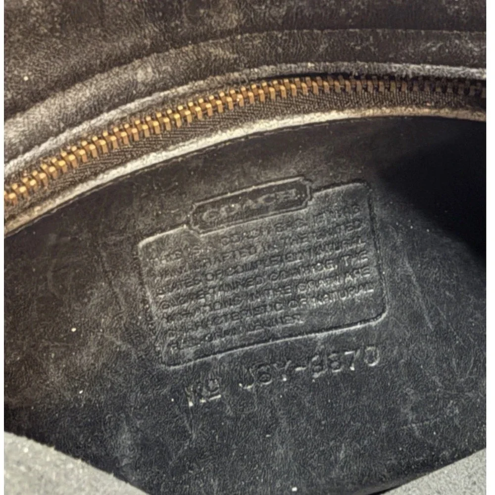 Coach Willis 9870 Vintage Black Leather Crossbody Bag Top Handle Messenger Brass